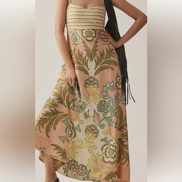 Anthropologie LA MAISE Lucia Linen Blend Maxi Dress Size S Boho Resort NWT - Picture 10 of 14